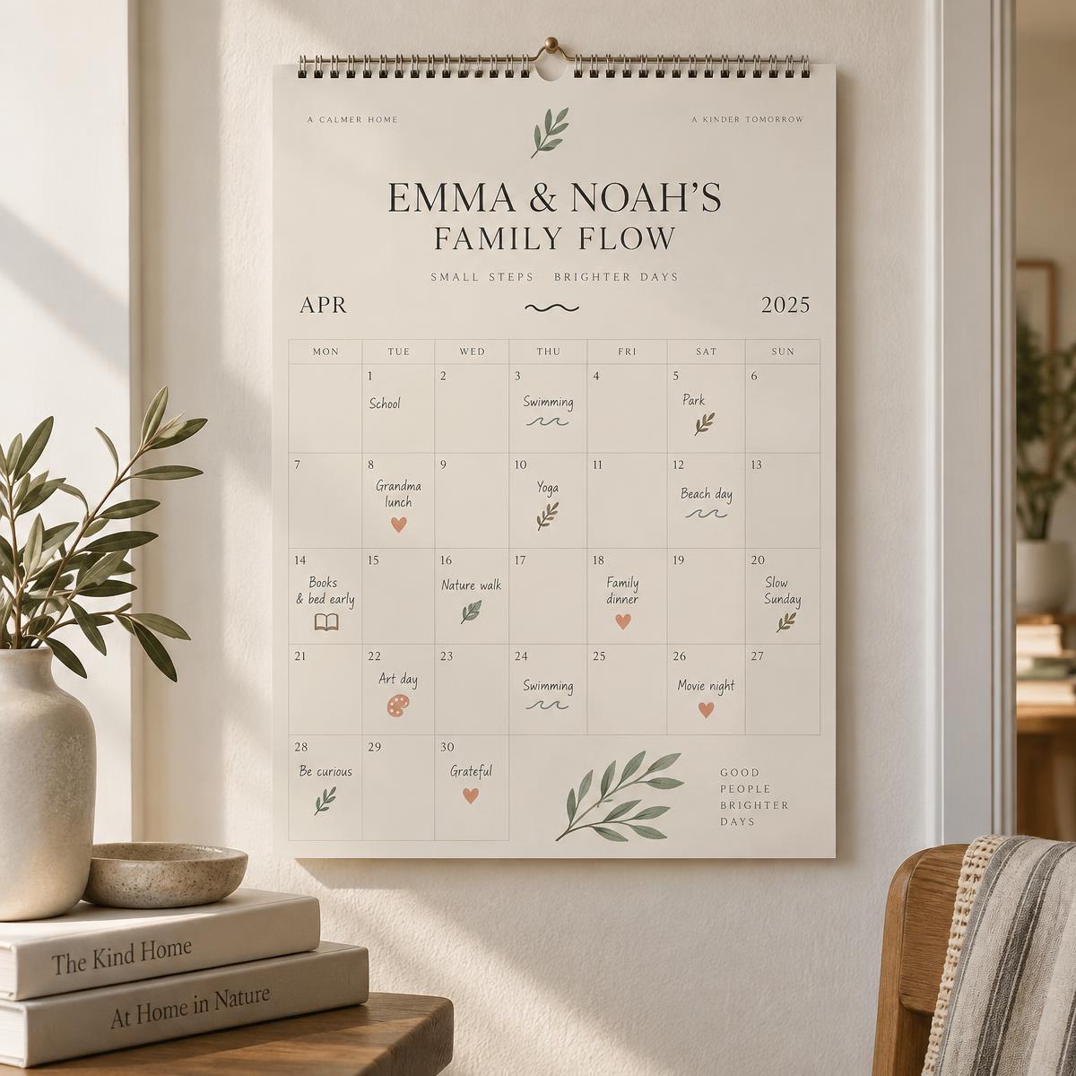 My Family Flow Calendar with the name Emma on the cover